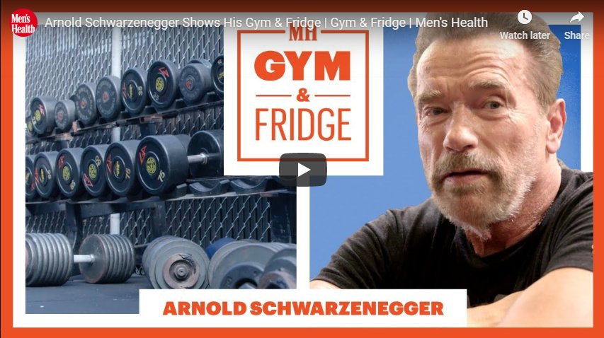 Arnold Schwarzenegger Shows His Gym & Fridge