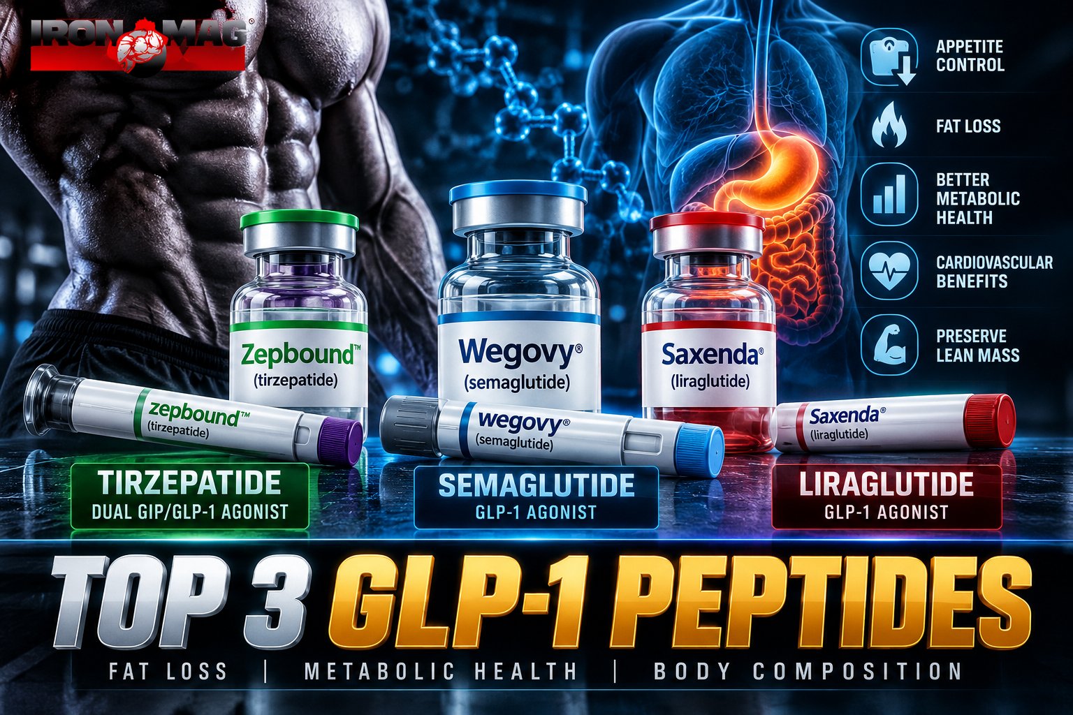 The Top 3 GLP-1 Peptides: A Scientific Guide to Fat Loss, Metabolic Health, and Body Composition The Top 3 GLP-1 Peptides: A Scientific Guide to Fat Loss, Metabolic Health, and Body Composition